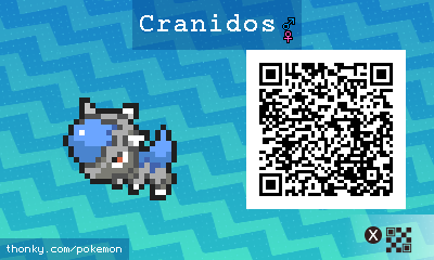 Cranidos QR Code for Pokémon Sun and Moon