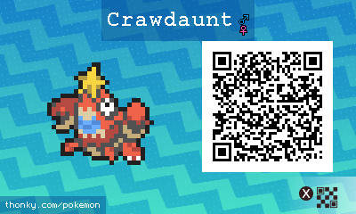 Crawdaunt QR Code for Pokémon Sun and Moon QR Scanner