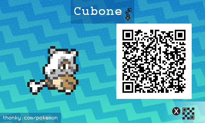 Cubone QR Code for Pokémon Sun and Moon