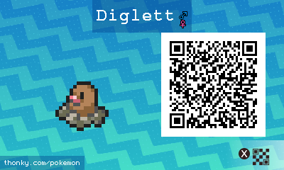 Diglett QR Code for Pokémon Sun and Moon