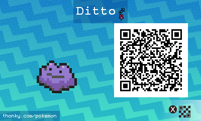 Ditto QR Code for Pokémon Sun and Moon QR Scanner