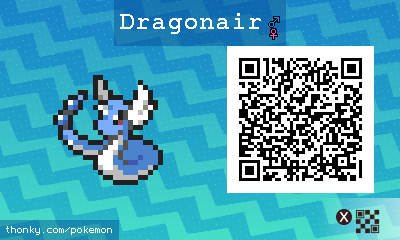 Dragonair QR Code for Pokémon Sun and Moon QR Scanner