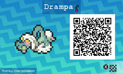 Drampa QR Code for Pokémon Sun and Moon QR Scanner