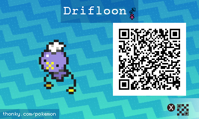 Drifloon QR Code for Pokémon Sun and Moon QR Scanner