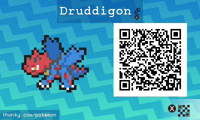 Druddigon QR Code for Pokémon Sun and Moon QR Scanner
