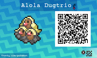 dugtrio-alola-form QR Code for Pokémon Sun and Moon