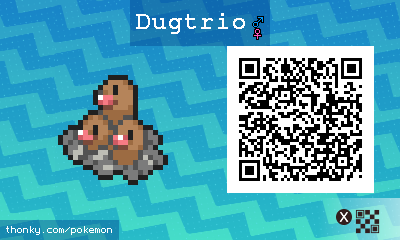 Dugtrio QR Code for Pokémon Sun and Moon QR Scanner