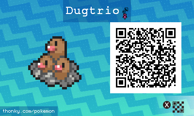 Dugtrio QR Code for Pokémon Sun and Moon