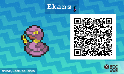 Ekans QR Code for Pokémon Sun and Moon QR Scanner