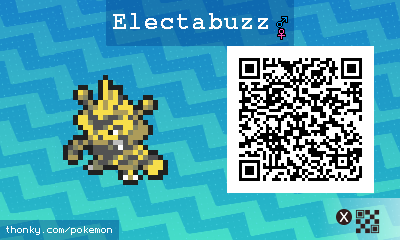Electabuzz QR Code for Pokémon Sun and Moon QR Scanner