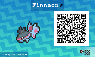 Finneon ♂ QR Code for Pokémon Sun and Moon QR Scanner