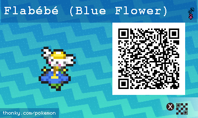 Flabébé (Blue Flower) QR Code for Pokémon Sun and Moon QR Scanner