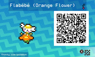 Flabébé (Orange Flower) QR Code for Pokémon Sun and Moon QR Scanner