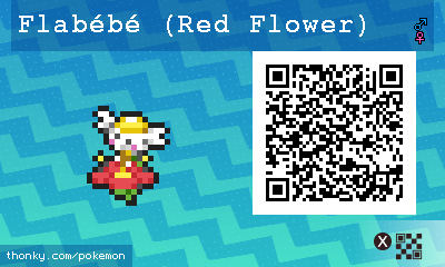 Flabébé (Red Flower) QR Code for Pokémon Sun and Moon QR Scanner