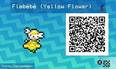 Flabébé (Yellow Flower) QR Code for Pokémon Sun and Moon QR Scanner