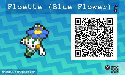 Floette (Blue Flower) QR Code for Pokémon Sun and Moon QR Scanner