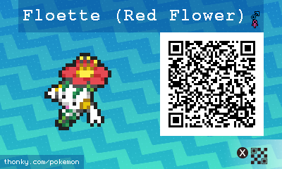 Floette (Red Flower) QR Code for Pokémon Sun and Moon QR Scanner