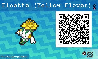 Floette (Yellow Flower) QR Code for Pokémon Sun and Moon QR Scanner