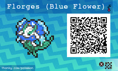 Florges (Blue Flower) QR Code for Pokémon Sun and Moon QR Scanner
