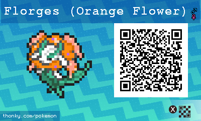 Florges (Orange Flower) QR Code for Pokémon Sun and Moon QR Scanner