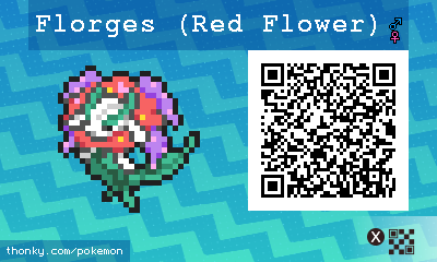 Florges (Red Flower) QR Code for Pokémon Sun and Moon QR Scanner