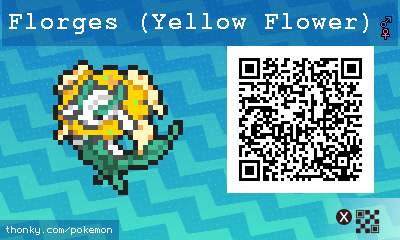 Florges (Yellow Flower) QR Code for Pokémon Sun and Moon QR Scanner
