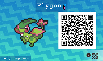 Flygon QR Code for Pokémon Sun and Moon QR Scanner