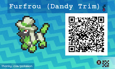 Furfrou (Dandy Trim) QR Code for Pokémon Sun and Moon QR Scanner