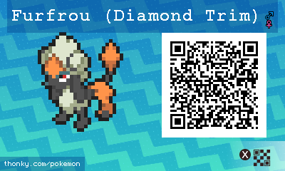 Furfrou (Diamond Trim) QR Code for Pokémon Sun and Moon QR Scanner