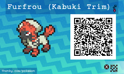 Furfrou (Kabuki Trim) QR Code for Pokémon Sun and Moon QR Scanner