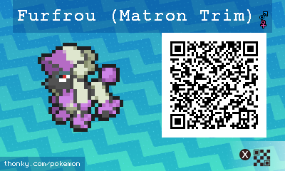 Furfrou (Matron Trim) QR Code for Pokémon Sun and Moon QR Scanner