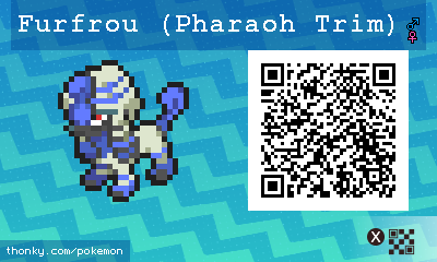 Furfrou (Pharaoh Trim) QR Code for Pokémon Sun and Moon QR Scanner