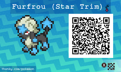 Furfrou (Star Trim) QR Code for Pokémon Sun and Moon QR Scanner