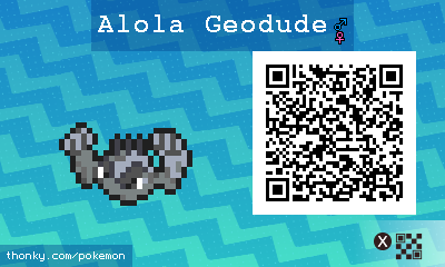 Alola Geodude QR Code for Pokémon Sun and Moon QR Scanner
