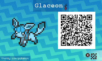 Glaceon QR Code for Pokémon Sun and Moon QR Scanner