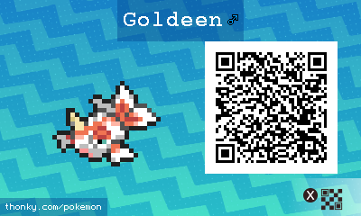 Goldeen ♂ QR Code for Pokémon Sun and Moon