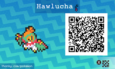 Hawlucha QR Code for Pokémon Sun and Moon QR Scanner