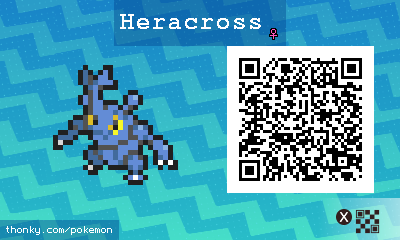 Heracross ♀ QR Code for Pokémon Sun and Moon QR Scanner