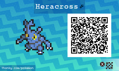 Heracross ♂ QR Code for Pokémon Sun and Moon QR Scanner