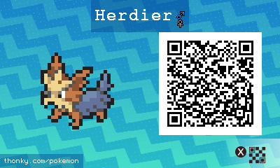Herdier QR Code for Pokémon Sun and Moon