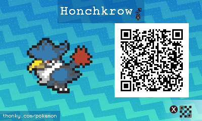 Honchkrow QR Code for Pokémon Sun and Moon QR Scanner
