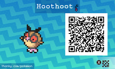 Hoothoot QR Code for Pokémon Sun and Moon QR Scanner