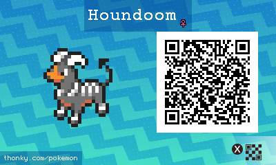 Houndoom ♀ QR Code for Pokémon Sun and Moon QR Scanner