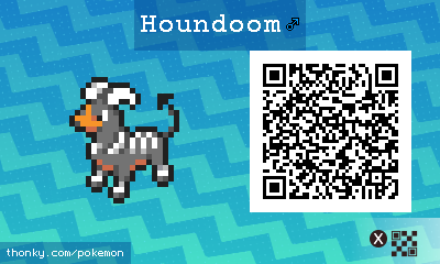 Houndoom ♂ QR Code for Pokémon Sun and Moon QR Scanner