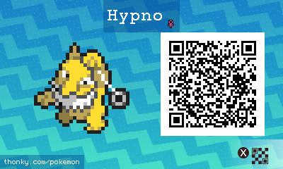 Hypno ♀ QR Code for Pokémon Sun and Moon QR Scanner