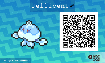 Jellicent ♂ QR Code for Pokémon Sun and Moon QR Scanner