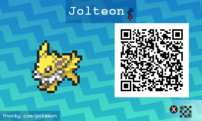 Jolteon QR Code for Pokémon Sun and Moon QR Scanner