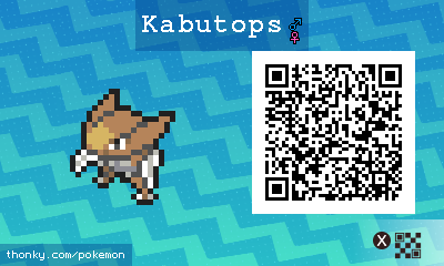 Kabutops QR Code for Pokémon Sun and Moon QR Scanner