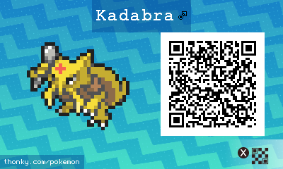 Kadabra ♂ QR Code for Pokémon Sun and Moon QR Scanner