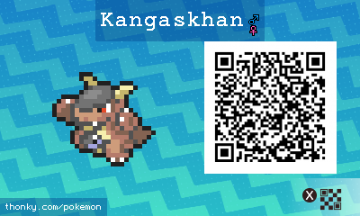 Kangaskhan QR Code for Pokémon Sun and Moon